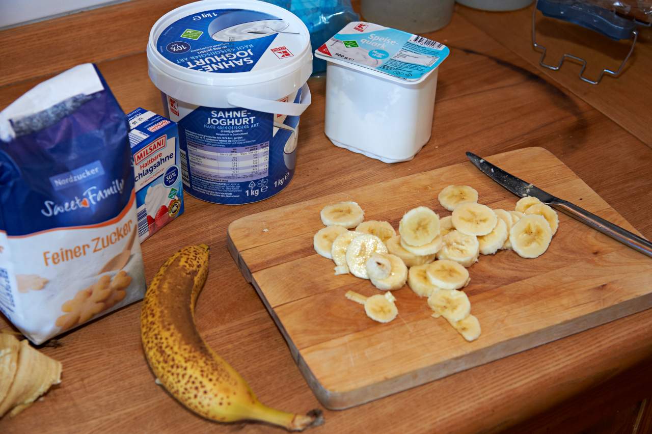 Zutaten für Bananenquark